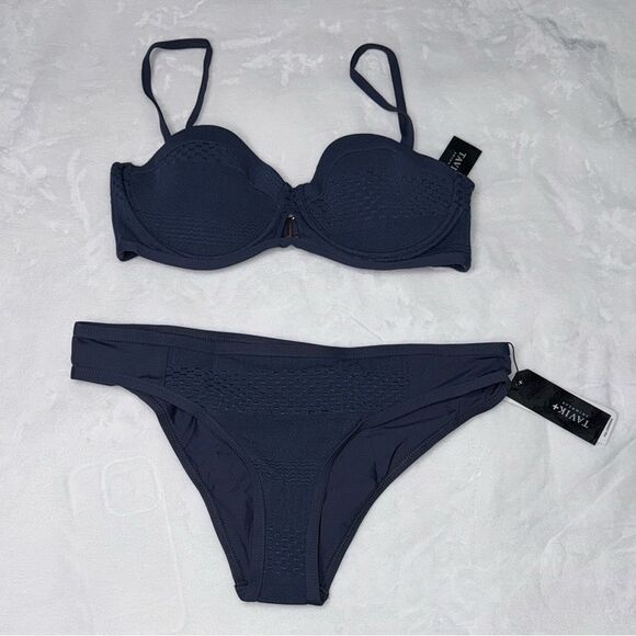 TAVIK CORSICA Textured Swim Top & JAYDEN Full Textured Swim Set Size Medium - Picture 3 of 7